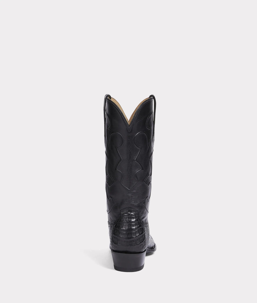 Lucchese Men's Charles Black Caiman Crocodile Black Boot M1636