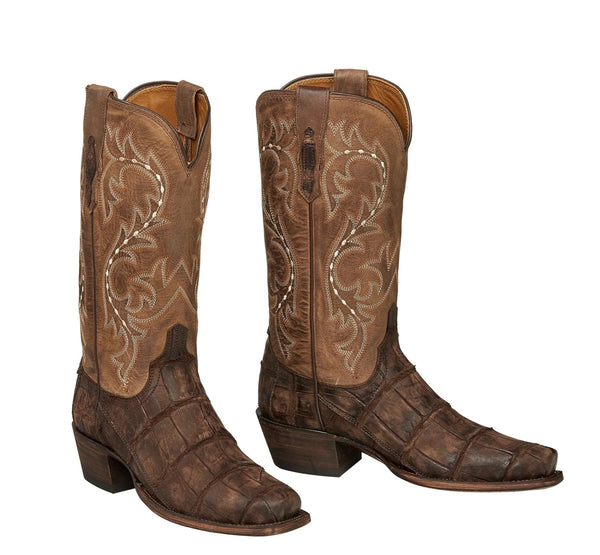 Lucchese Men's M3195 74 Burke Giant Alligator Boot in Brown