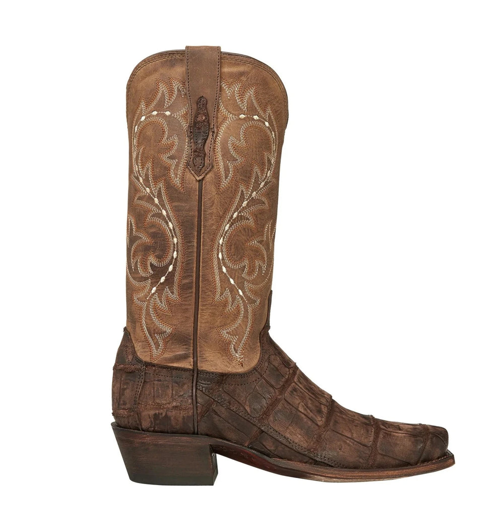 Lucchese Men's M3195 74 Burke Giant Alligator Boot in Brown
