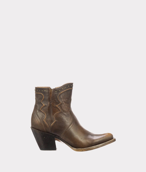 Lucchese Women's M6010 Karla Western Bootie Shoe Maple SS25 - Saratoga Saddlery & International Boutiques
