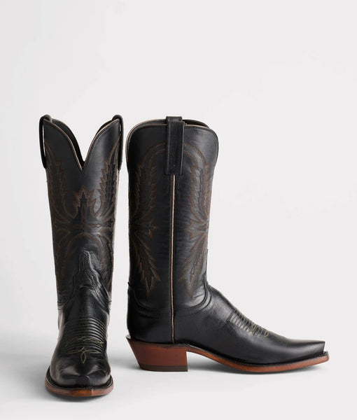 Lucchese Women's Savannah Black Leather Cowboy Boot N4872