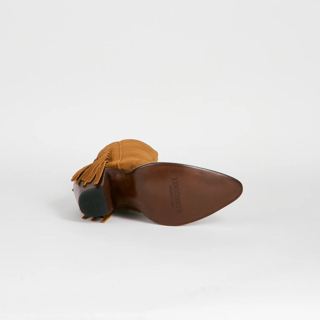 Lucchese Women's M6082 Maypop Western Suede Shoe Cognac SS25