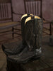Men's Black Leather Cowboy Boots with Embroidery C4149