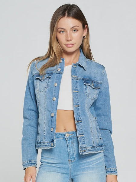 Women's Medium Wash Blue Denim Jacket