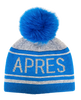 Mitchie's Knit Hat Apres Ski Blue Fox Pom HTAN41 FW25