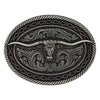 Montana Silver Smith A742 Two Tone Antiqued Round Barbed Longhorn Attitude Buckle SS25