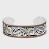 Montana Silver Smith LeatherCut Tri-Colored Floral Cuff Bracelet BC2598TRI-BK SS25