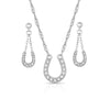 Montana Silversmiths Crystal Clear Lucky Horseshoe Jewelry Set JS808 SS25