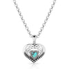 Silver Fierce Hearts Necklace with Turquoise Stone Montana Silversmiths Jewelry NC6103 SS25
