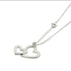 Silver Necklace Double Heart with Crystal Montana Silversmiths Jewelry NC61120