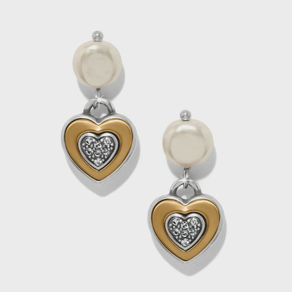 Brighton One Heart Pearl Post Drop Earrings JA0277 FW26