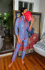 Gretchen Scott Stretch Pull on Pants in Blues Grand Bazaar
