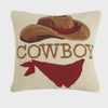 Wool Hook Pillow Cowboy Western Home Decor