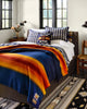 Pendleton Bedroom with colorful bedding and patterned pillows made in the USA