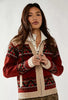 Pendleton Women's Red Alpine Lambswool Zip Cardigan TC545