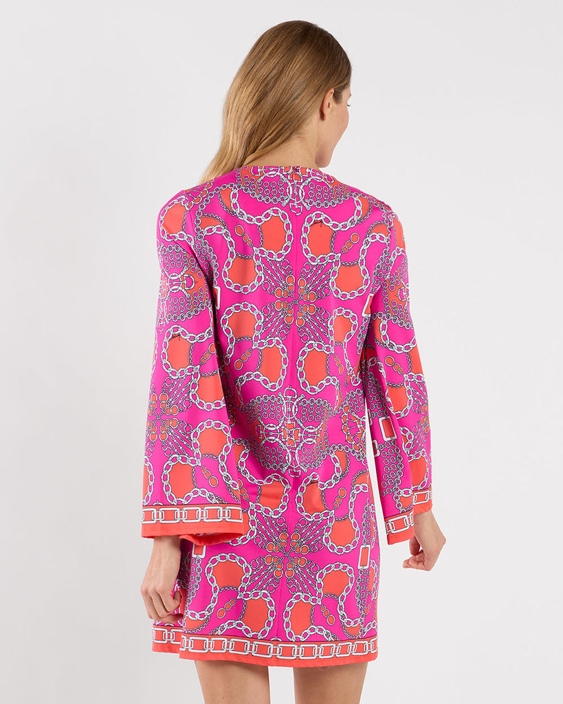 Jude Connally Renata Dress Heritage Chains Hot Pink Made in the USA