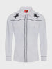 RODEO Men's Western Horse Embroidery Snap Shirt — White PS560L-508  SS26