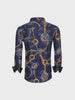 RODEO Mens Luxury Western Style Silk Like Shirt in Navy SS26