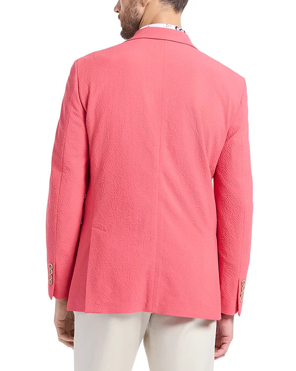 Robert Graham Men's Sport Coat Blazer in Coral Pink Harston Woven