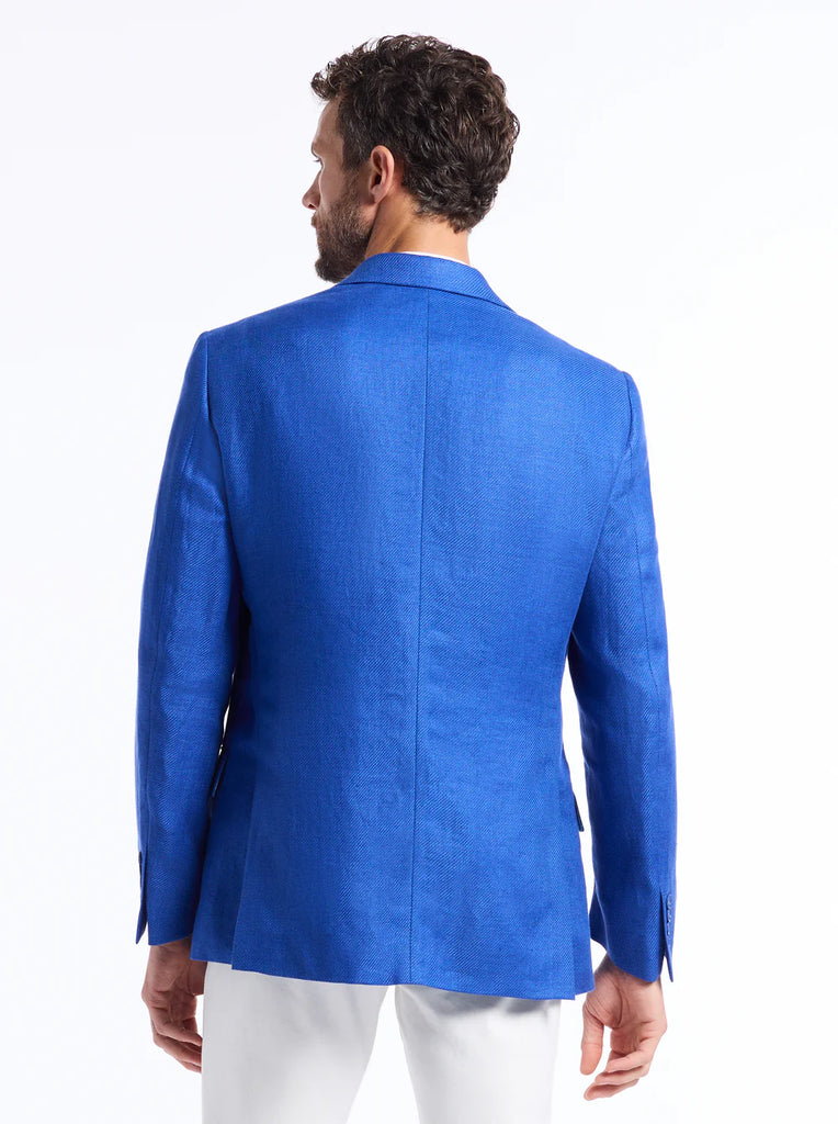 Robert Graham Rempston Linen Sportcoat – Blue Lightweight Summer Blazer with Signature Lining