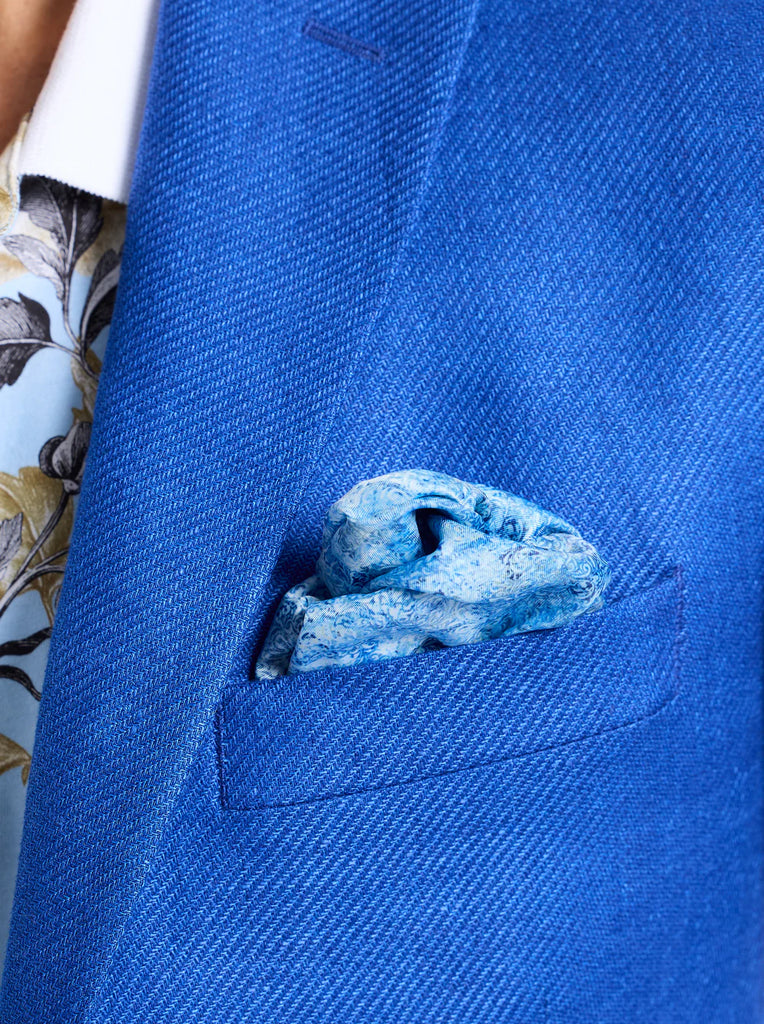 Robert Graham Rempston Linen Sportcoat – Blue Lightweight Summer Blazer with Signature Lining