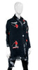 Mitchie's Black APRES SKI Woven Scarf w/Sequin Skiers & Border SCAJ16 FW25