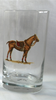 Artfully Equestrian Beverage Glasses Polo Horse Red Saddelpad