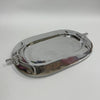 Western Style Home Decor Silver Aluminum Bull Tray Oval 71465