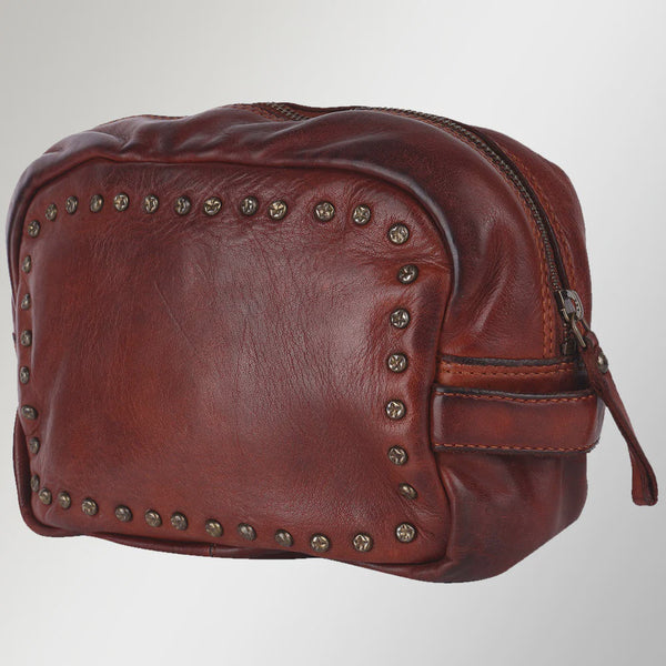Spaghetti Western SWC200 Toiletry Genuine Studded Leather Bag SS25 - Saratoga Saddlery & International Boutiques