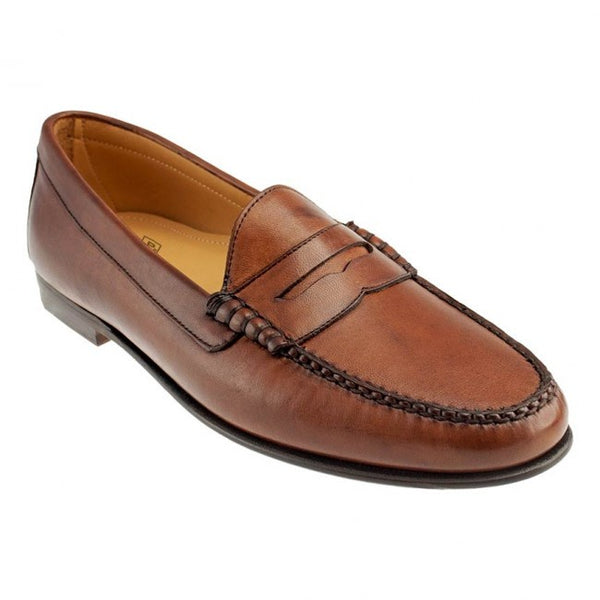 T B Phelps Men's Ventura Sheepskin Penny Loafer Pecan 510-M-28 FW24 - Saratoga Saddlery & International Boutiques