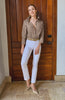 Gretchen Scott Blouse in Safari Boyfriend style Shirt Khaki