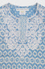 Gretchen Scott Geo Embroidered Silky Tunic Periwinkle Blue TUEMGE