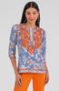 Gretchen Scott Embroidered Silky Tunic – Periwinkle Lightweight Summer Top