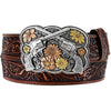 Tony Lama Leather Belt Bandit Queen Pistols & Flowers USA Made C51155