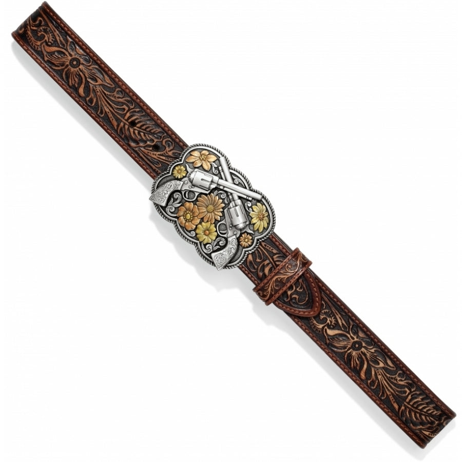 Tony Lama Leather Belt Bandit Queen Pistols & Flowers USA Made C51155