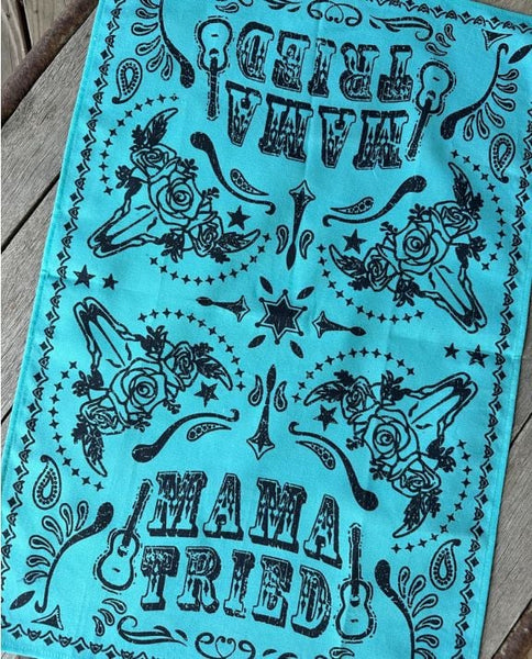 Junk Gypsy Turquoise Mama Tried Tea Towel WJTE2443