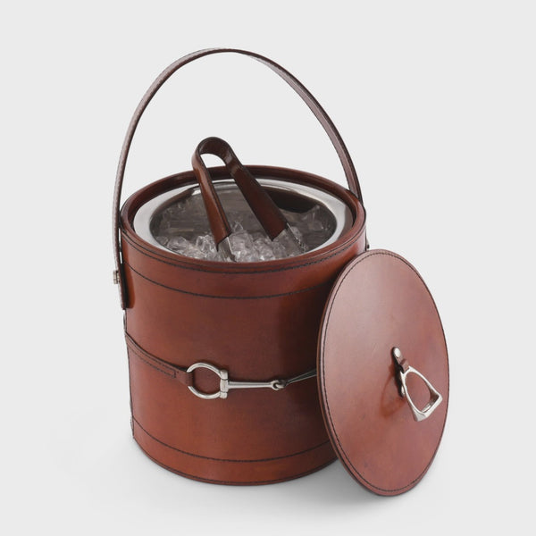 Vagabond Leather Bit Lidded Ice Bucket H103BB FW25 - Saratoga Saddlery & International Boutiques