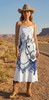 W.A.Y Poly Strap Champagne White/Blue Horse Dress 194746 SS26