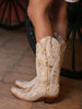 Corral Women's Z5246 White Gold Crystals Cowboy Boots WHITE EMBROIDERY WITH CRYSTALS