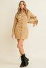 Western Style Women's Denim with Fringe Button Up Mini Dress