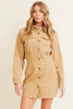 Western Style Women's Denim with Fringe Button Up Mini Dress