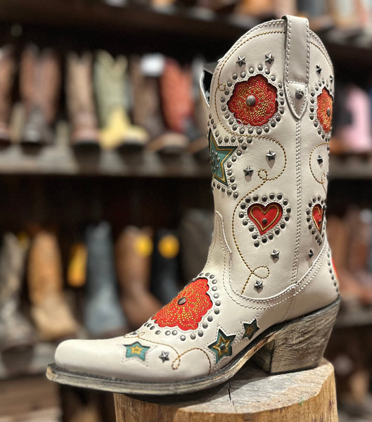 Liberty Black 7129200 White Cowboy Boots Western Wedding Boots - Saratoga Saddlery & International Boutiques