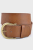 Wide Width Tan Belt with Horseshoe Shape Buckle 5612 FW25