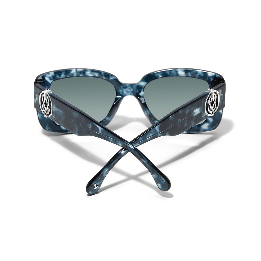 Women's Blue Square Framed Sunglasses Brighton Interlok Harmony Blue Crush A13440