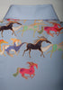 Women's Denim Running Horses Blouse Equestrian Shirt Western Style Button Shirt