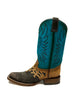 Women's Dress Brown Square Toe with Blue Shaft Z5099 ON SALE