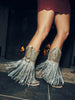 Women's Silver and Gold Metal Harness Crystal Fringe Cowboy Boots Corral A4514
