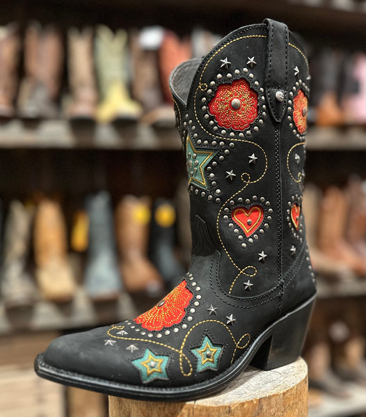 Womens Black Cowboy Boots Liberty Black Anabella Nubuck Grace In Black 