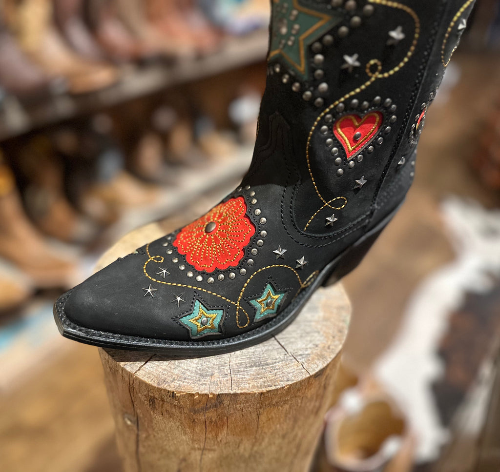 Womens Black Cowboy Boots Liberty Black Anabella Nubuck Grace In Black 
