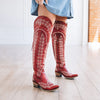 Lane Boots Lexington Knee High Corset Ruby Red LB0562E-055